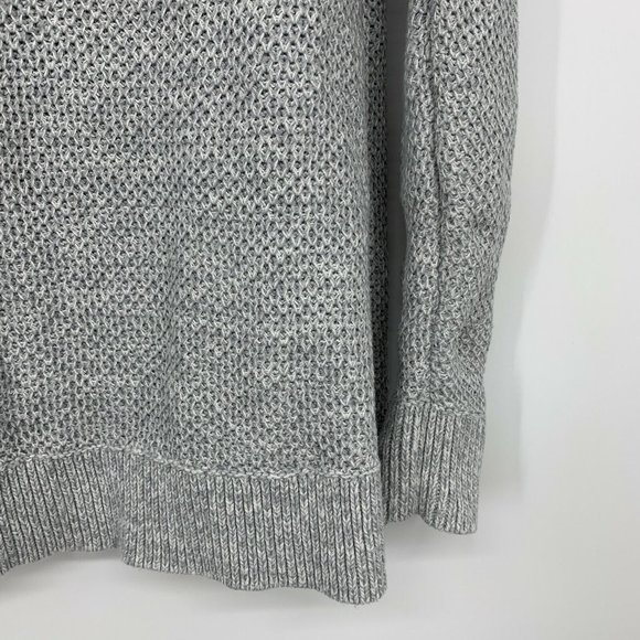 Ann Taylor LOFT Sweater Gray Pullover Knit Crew Neck Split Back - Picture 5 of 9